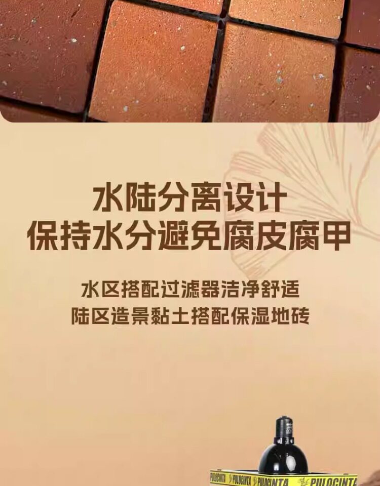 pulocinta葆易马赫专业生态水陆分离龟缸半水陆龟黄缘龟侧过滤缸 detail 5