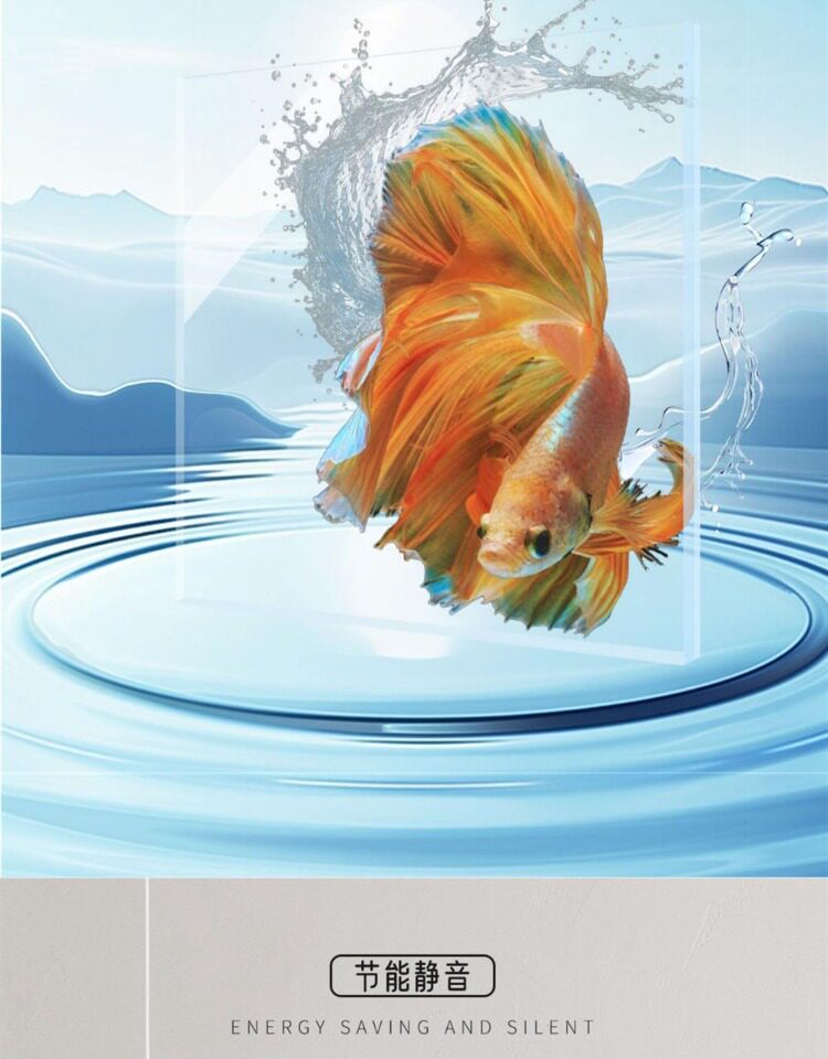 NINEWOOD久物水族萤火虫鱼缸金晶五线超白背部极窄一体底滤溪流缸 detail 8