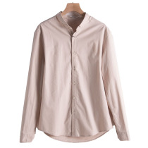 Mens West Lake Pavilion Old (Sen) Spring Business Stand Collar Cotton Casual Long Sleeve Shirt SM324