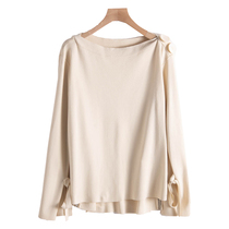 West Lake Pavilion (S) high-end spring solid color lady style Modal tether knit sweater S289 cut mark