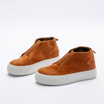 West Lake Pavilion (S) deerskin texture elastic band design muffin thick-soled flat-soled board shoes S713