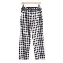 West Lake Pavilion (mining) spring dress black and white cotton straight tube mop pants trousers FC683
