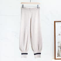 West Lake Pavilion Old (Hee) Autumn Korean version of loose casual color Mordale bunched knitted trousers RX60F