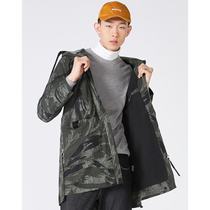 Mens West Lake Pavilion (Sen) spring dress asymmetric hooded cotton camouflage coat SM336
