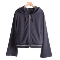 West Lake Pavilion (S) high-end spring casual hooded trumpet sleeve hoodie jacket S829 cut mark