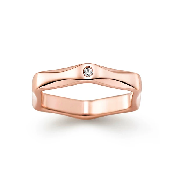 Пара кольца с шестигранной формой из розового золота 18K, обручальное кольцо из линии tasaki LABELLO, покупка в Японии