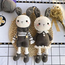 (Finished product) Purely handmade woolen crochet doll Valentines Day couple Internet celebrity rabbit birthday gift