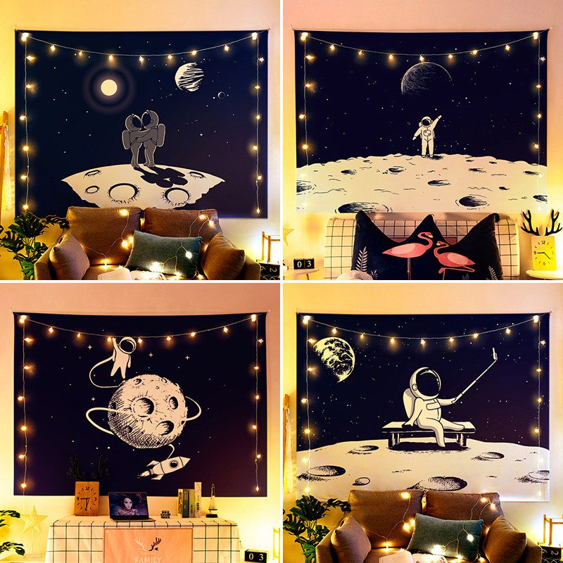 ins wind background cloth hanging cloth dormitory living room bedroom net red space moon room transformation decorative tapestry Tapestry