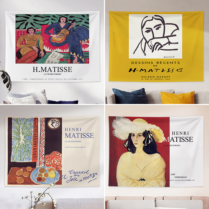 Matisse oil painting ins wind background cloth hanging cloth dormitory decoration room layout bedroom bedside wall cloth tapestry