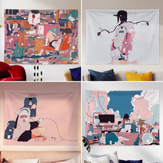 Гобелен 日本daisukerichard插画师背景布挂布ins学生宿舍床头装饰布墙布