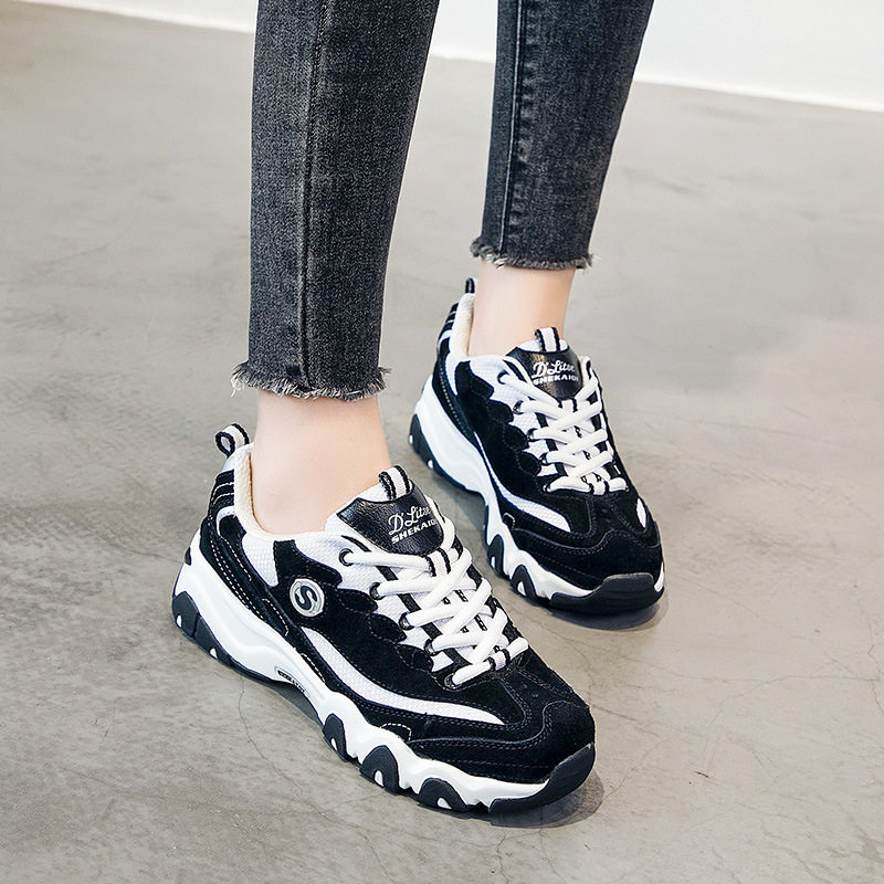 ins daddy bear shoes women's thick bottom 2021 autumn new Korean version of Harajuku all-match small white shoes sports casual shoes