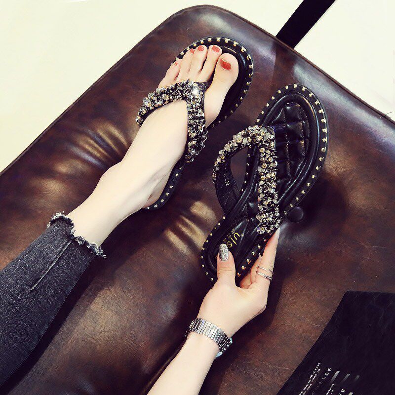 Flip-flops sandals and slippers women wear ins tide 2023 new net red anti-slip indoor beach beach women's shoes