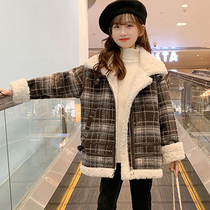 Girls fur coats autumn and winter 2021 new Korean version of the Korean Air Childrens clothes CUHK Scout thicken thickened Sub-coat