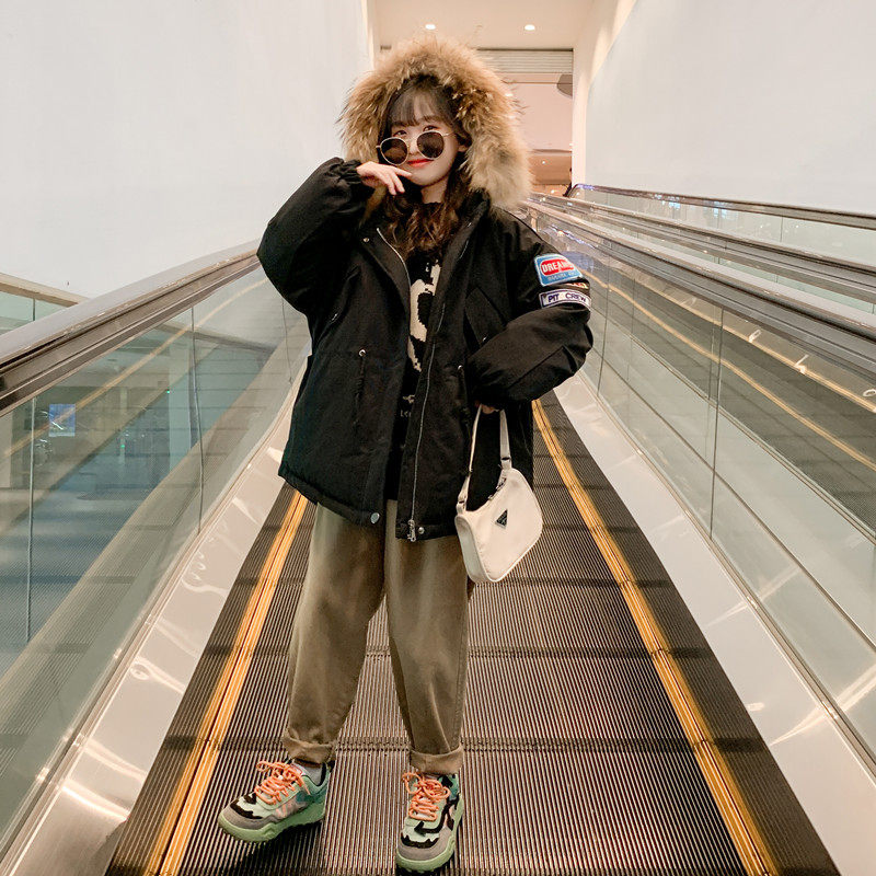 South Korean girl cotton clothes 2021 Winter closets CUHK children's down cotton jacket Children's suit thickened pie overcomes