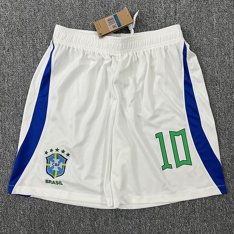 2022 Brazil Away Shorts National Team Pants Neymar Match Training Sports Running Pants White Five-Point Shorts 2022 Brazil Away Shorts National Team Pants Neymar Match Training Sports Running Pants White Five-Point Shorts