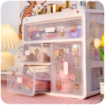 Silently love cosmetics storage box desktop student ins dormitory desk finishing artifact skin care products shelf female