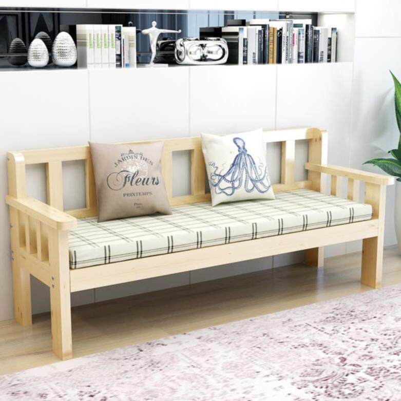 Varnish Colour Solid Wood Benches Sofa Double Chair Single Trio Pink Rounded Corners Leaning Back Chair Smooth Original Wood Color Minimis