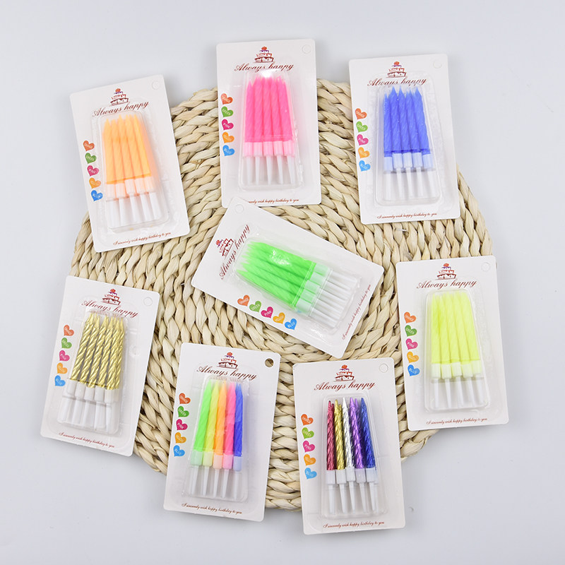 Creative Thread Birthday Little Candle Smoke-free Candle Plated Nau Gold Small Candle Children Little Candle 10 Support