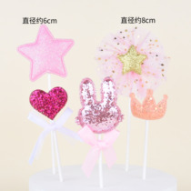 Baking Cake Decoration Swing Piece Stars Loving Rabbit Ears Trim pink Korean Wind Department Sweet Terrace Plugin