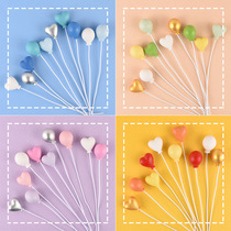 Birthday Cake Decoration Colorful Small Balloon Plug-in Round Loving Soft Pottery Cartoon Children Baking Dress