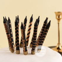 South Korea Ins Wind Gold Silver White Striped Wave Dot Stars Birthday Black Gold Baking Cake Decoration Party Candle Mesh Red