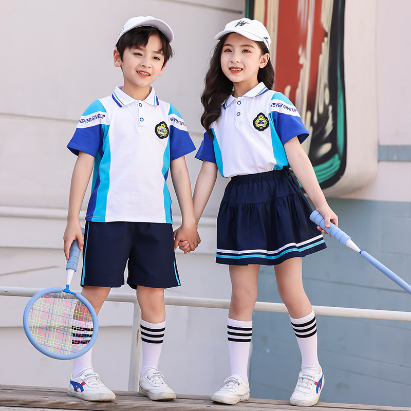 Kindergarten Garden Clothing Summer Clothing Pure Cotton Short Sleeves Yinglun Wind Elementary School Uniforms Summer Class Clothes Children Graduation Photos Clothing-Taobao