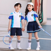 Kindergarten garden clothes summer clothes cotton short-sleeved British style primary school uniforms summer class clothes childrens graduation photo clothes