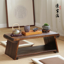  Folding Kang table Household tatami small table Solid wood bay window small tea table Zen Japanese balcony low table small coffee table