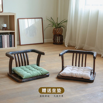 Japanese style solid wood bay window chair bed seat home bench bench low stool tatami mat backrest lazy chair and room chair