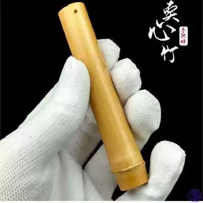Yuzhu solid bamboo handlebars pendant Buddha beads rosary carving original skin old Jade bamboo carving small pieces