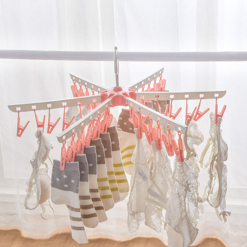 Drying Socks Theorizer Multi Clip Can Fold Inside Clothes Pants Sun Hanger Baby Clothes Hanger Windproof Multifunction Clothes Hang