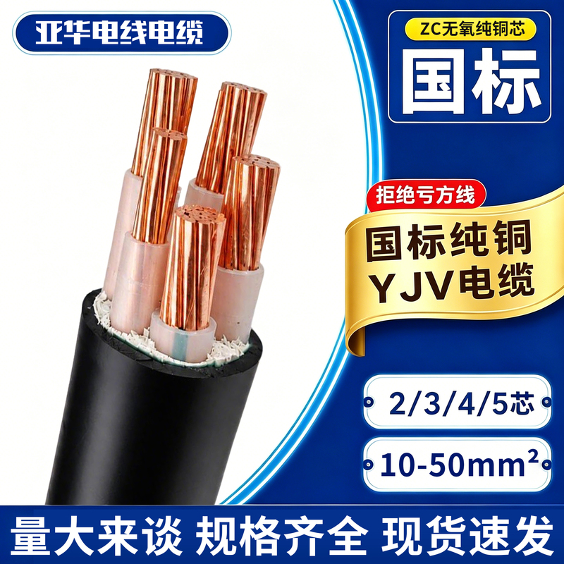 National Standard Yjv Copper Core Cable 2/3/4/5 Core X10/16/25/35 Square Three-Phase Four-Wire Power Cable National Standard Yjv Copper Core Cable 2/3/4/5 Core X10/16/25/35 Square Three-Phase Four-Wire Power Cable