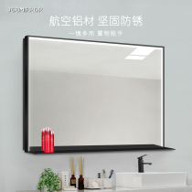 Wall-mounted led smart bathroom mirror toilet bathroom wall-mounted luminous mirror with shelf dressing