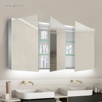 Smart anti-fog bathroom mirror cabinet with LED lights toilet wall-mounted mirror cabinet