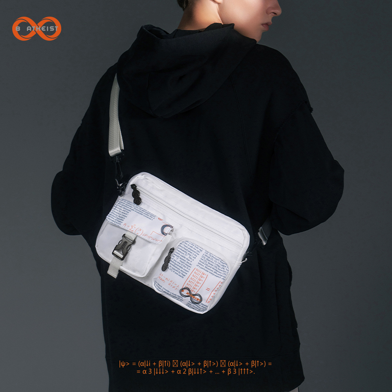 8 atheist new single shoulder bag Sport Shoulder Bag White Casual Bag Canvas Postbag Skew Satchel