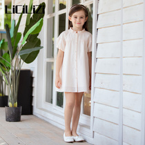 LiCiLiZi particle girl dress pink collar Princess cute bubble sleeve summer birthday dress