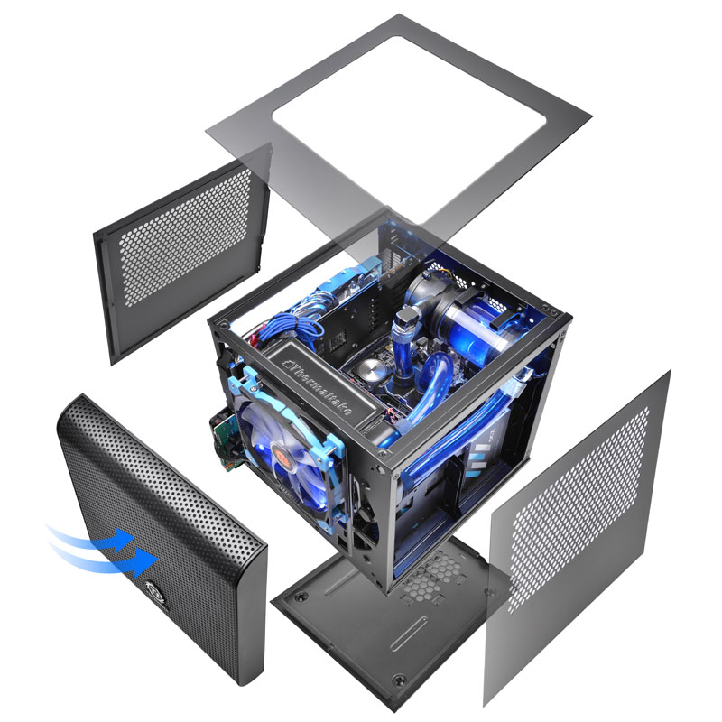 Мини блоки пк. Корпус Thermaltake Core v1. Корпус MINIITX Thermaltake Core v1. Thermaltake Core v1 Mini ITX. Корпус Thermaltake Core v1 Snow.