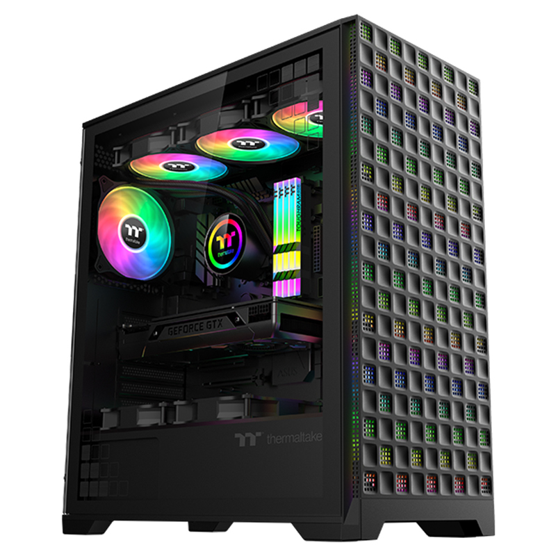 Tt Steel Shadow Wind Desktop Computer Case Black and White High Compatibility 360 Water Cooling 4090 Graphics Card Mesh Panel