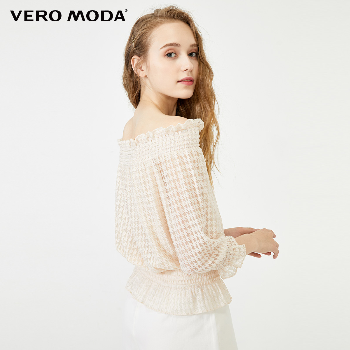 Vero Moda 木耳边松紧一字领 女式针织上衣 天猫优惠券折后￥89包邮（￥119-30）2色可选