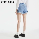 Vero Moda Шорты, весенние летние штаны, розовые джинсы для отдыха, высокая талия, оверсайз