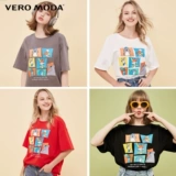 Рубашка из мультипликационной рубашки с карикатурной базовой базовой рубашкой для женщин с осенней девушкой-призрачной девушкой.