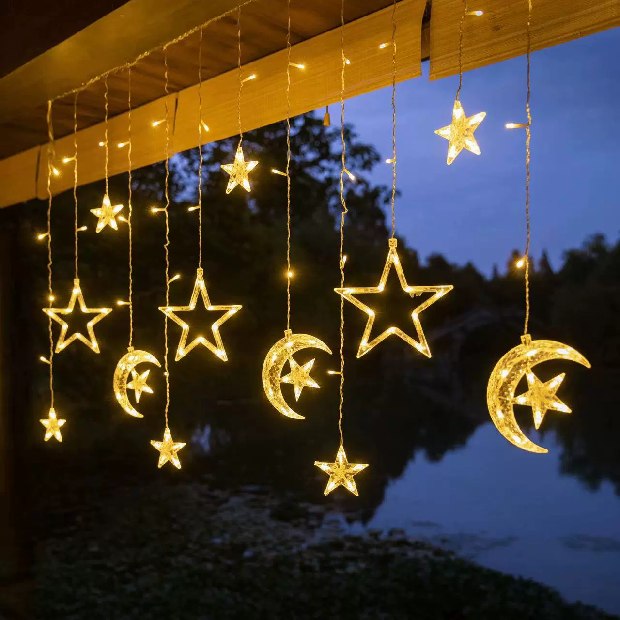 Đèn LED hình ngôi sao cắm trại không khí đèn nhỏ nhiều màu sắc đèn dây nhấp nháy bầu trời đầy sao trang trí phòng ngủ bố cục cảnh sinh nhật Đèn led trang trí