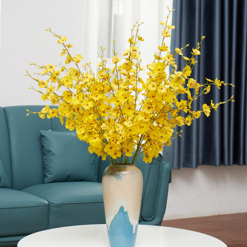 Dancing Orchid Bottle Living Room Tea Table Xuanguan TV Cabinet Decoration High-end Fake Flower Simulation Flowers Furnishing Floral Display-Taobao