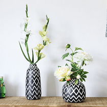 African element vase simulation flower living room decoration dining table decoration peony bouquet decoration personality floral fake flower