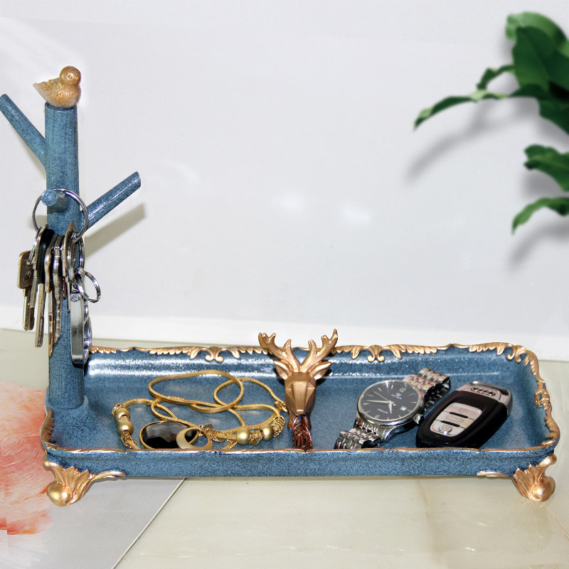 Creative door key storage box Nordic household porch desktop shelf for key storage ornaments resin