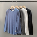 Быстросохнущий белый лонгслив с круглым воротником, европейский стиль, Испания, осенний