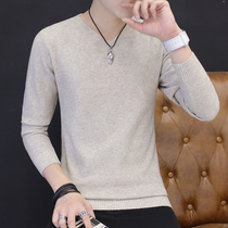 Cardigan Mens V Collar Thin Wash Autumn Winter Sweater Men Korean Slim Trend Youth Personality Pure Color base shirt