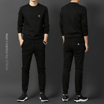Sports sweater suit mens trend with handsome 2020 Spring suit mens long sleeve casual two-piece Mens tz