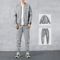 Серый 8510 бейсбольный воротник кардиган