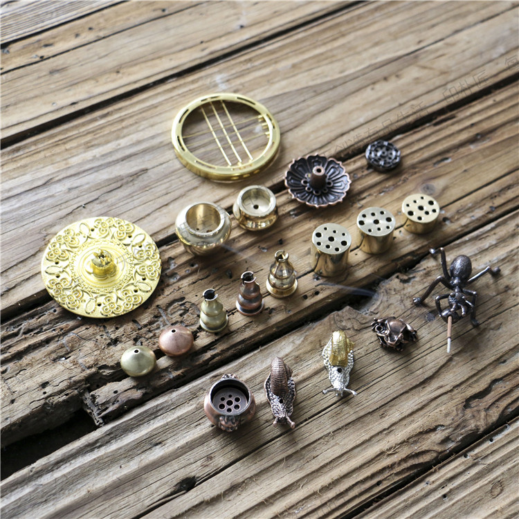 Fragrant inserts full pure copper hyacinth Nine-hole fragrant inserts Mini small incense burner Incense Holder of the fragrant shelf Line Incense Stick